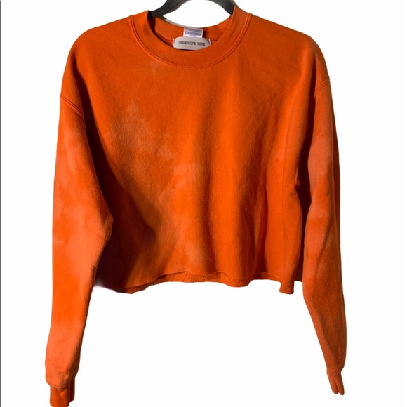 obsessive love Sweaters - Orange cropped sweatshirt